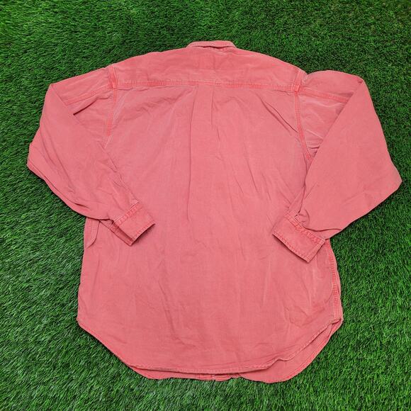 Vintage 90s Calvin-Klein Faded Coral Pink Button Up Shirt Large 23x32 USA - Picture 5 of 12